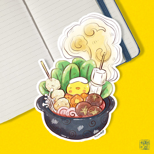 Hot pot chick holographic sticker