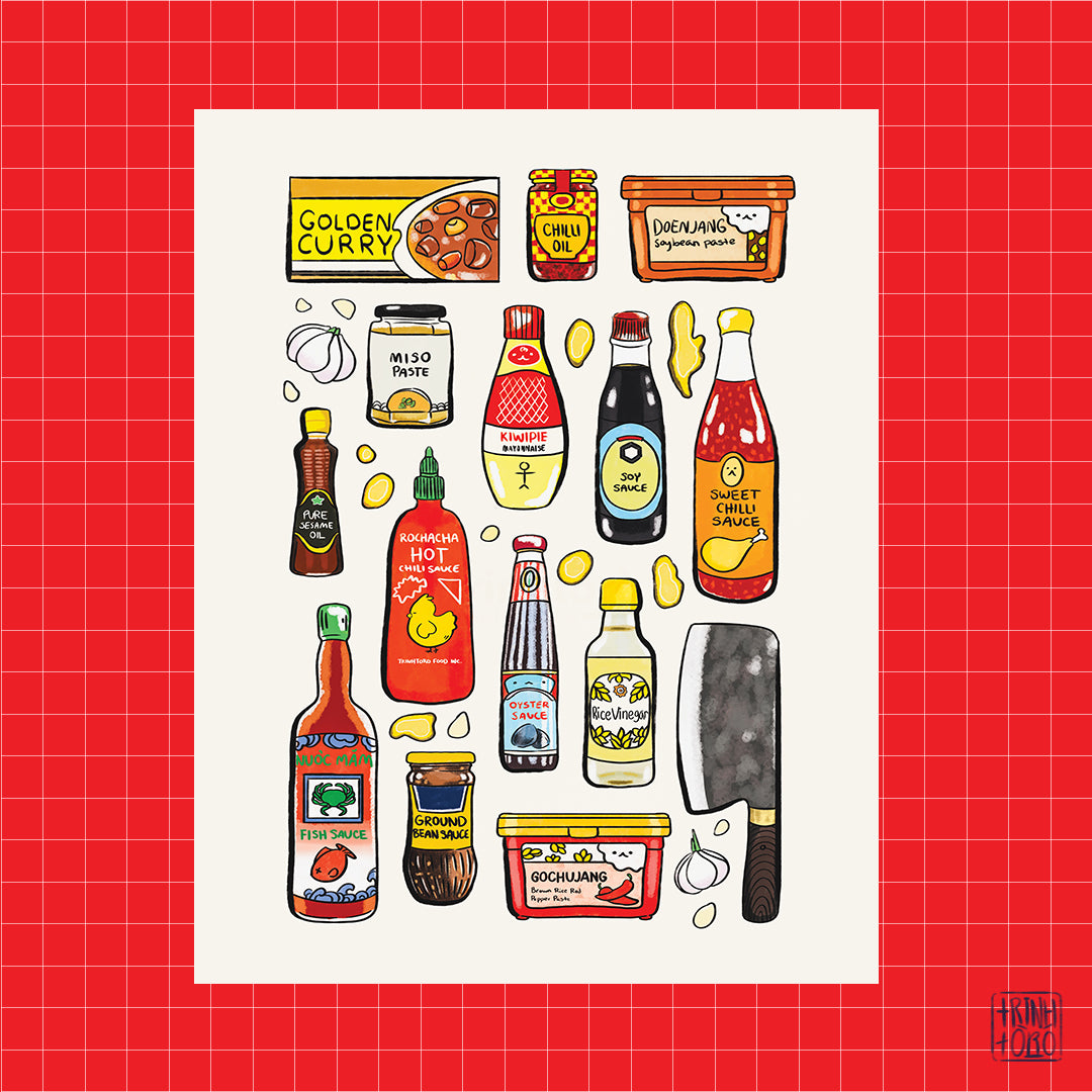 Asian sauces art print – A flavorful tribute to culinary staples