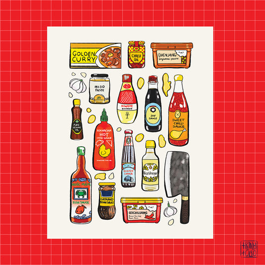 Asian sauces art print – A flavorful tribute to culinary staples