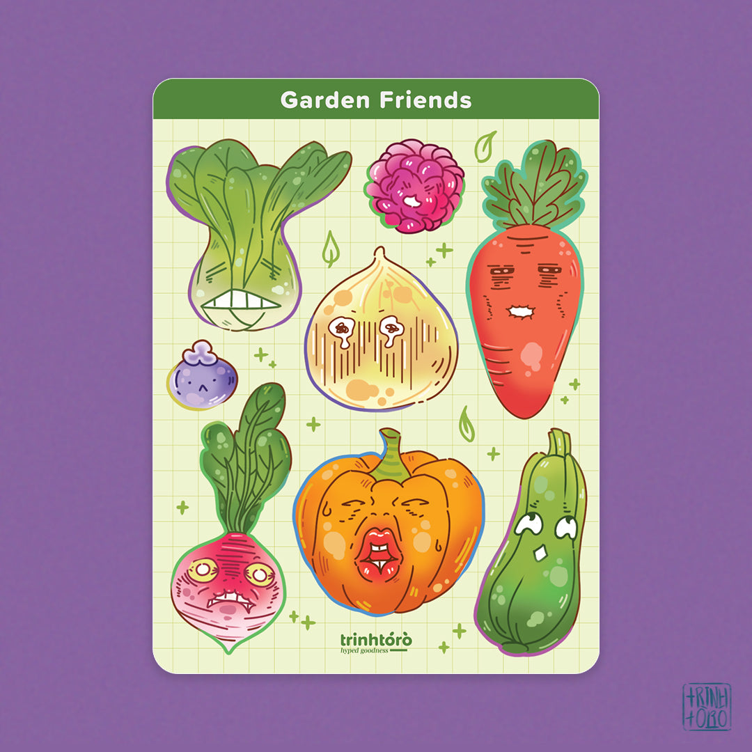 Garden friends sticker sheet