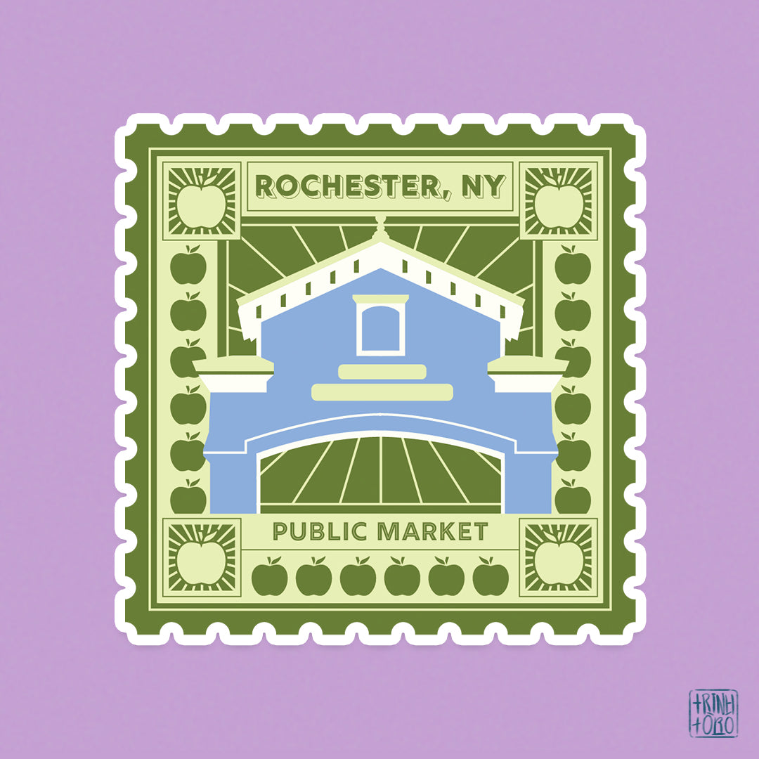 Rochester, NY, public market holographic sticker