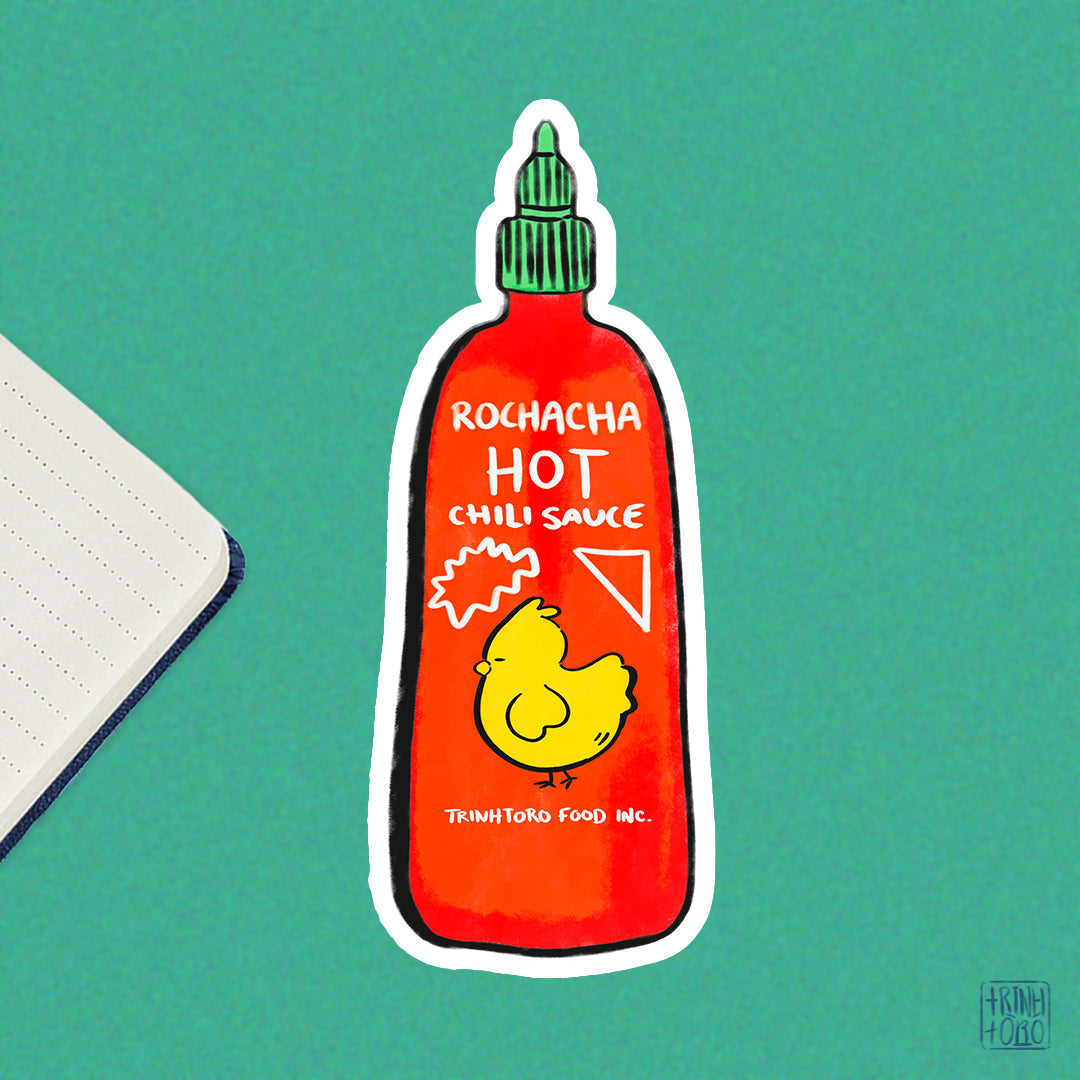 Rachacha hot chili sauce holographic sticker