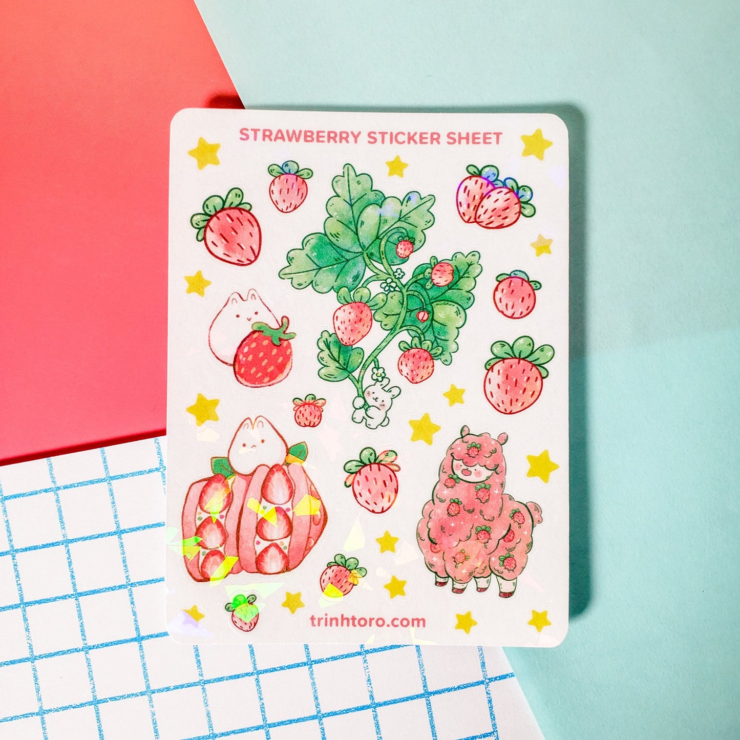 Strawberry sticker sheet